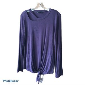 Inc. Eggplant Purple Cutout Top